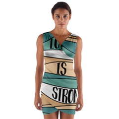 Love Sign Romantic Wrap Front Bodycon Dress by HermanTelo