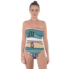 Love Sign Romantic Tie Back One Piece Swimsuit