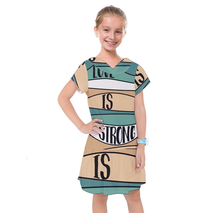 Love Sign Romantic Kids  Drop Waist Dress