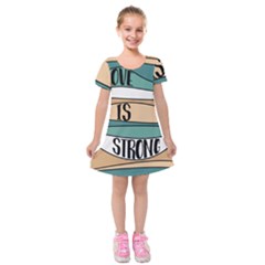 Love Sign Romantic Kids  Short Sleeve Velvet Dress