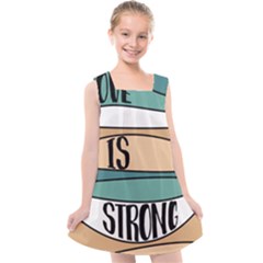 Love Sign Romantic Kids  Cross Back Dress