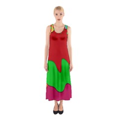 Liquid Forms Water Background Sleeveless Maxi Dress