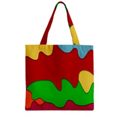 Liquid Forms Water Background Zipper Grocery Tote Bag