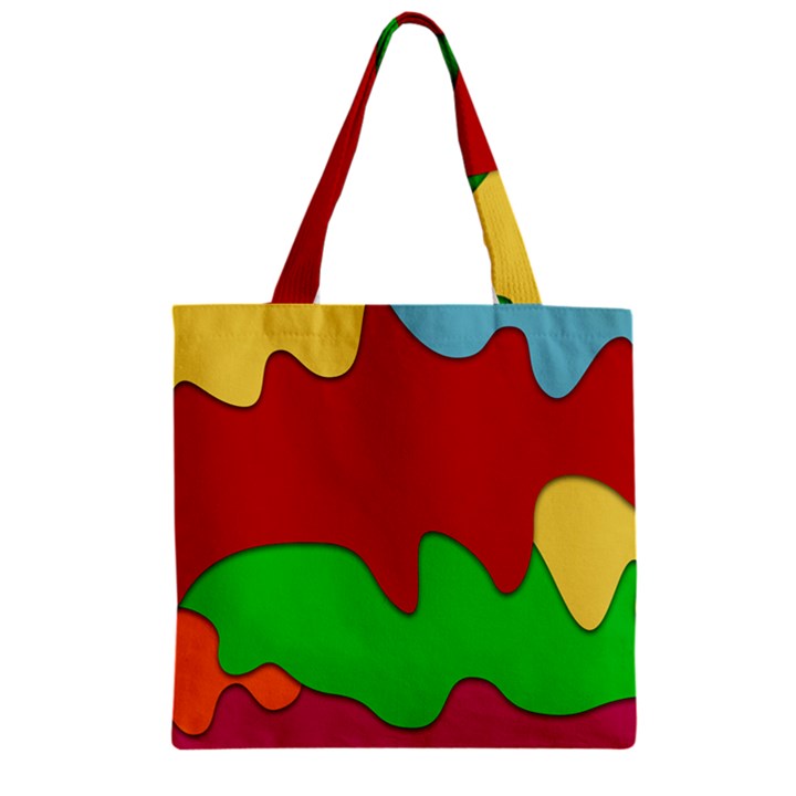 Liquid Forms Water Background Zipper Grocery Tote Bag