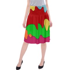 Liquid Forms Water Background Midi Beach Skirt