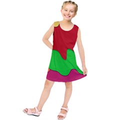 Liquid Forms Water Background Kids  Tunic Dress