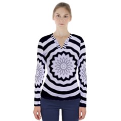 Mandala V-neck Long Sleeve Top