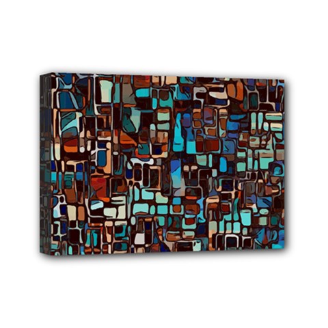 Mosaic Abstract Mini Canvas 7  X 5  (stretched) by HermanTelo