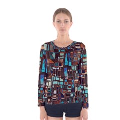 Mosaic Abstract Women s Long Sleeve Tee