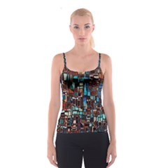 Mosaic Abstract Spaghetti Strap Top