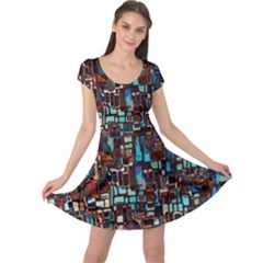 Mosaic Abstract Cap Sleeve Dress by HermanTelo