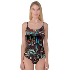 Mosaic Abstract Camisole Leotard 