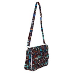 Mosaic Abstract Shoulder Bag With Back Zipper