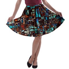 Mosaic Abstract A-line Skater Skirt