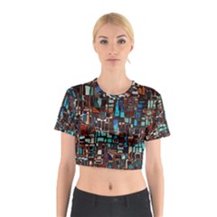 Mosaic Abstract Cotton Crop Top