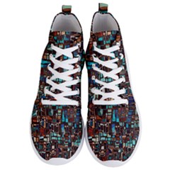 Mosaic Abstract Men s Lightweight High Top Sneakers by HermanTelo