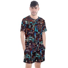 Mosaic Abstract Men s Mesh Tee And Shorts Set