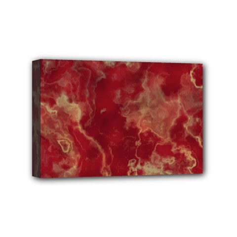 Marble Red Yellow Background Mini Canvas 6  X 4  (stretched)