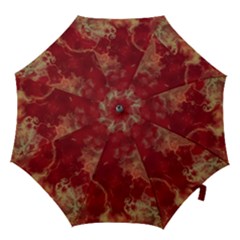 Marble Red Yellow Background Hook Handle Umbrellas (large)