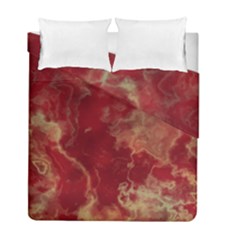 Marble Red Yellow Background Duvet Cover Double Side (full/ Double Size)