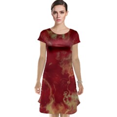 Marble Red Yellow Background Cap Sleeve Nightdress