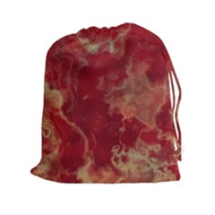 Marble Red Yellow Background Drawstring Pouch (xxl)