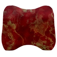 Marble Red Yellow Background Velour Head Support Cushion