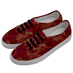 Marble Red Yellow Background Men s Classic Low Top Sneakers