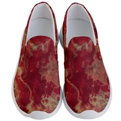 Marble Red Yellow Background Men s Lightweight Slip Ons