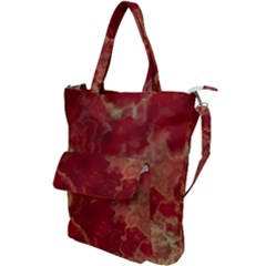 Marble Red Yellow Background Shoulder Tote Bag