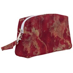 Marble Red Yellow Background Wristlet Pouch Bag (large)