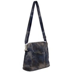 Marble Surface Texture Stone Zipper Messenger Bag