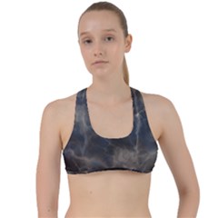 Marble Surface Texture Stone Criss Cross Racerback Sports Bra by HermanTelo