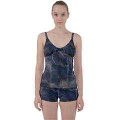 Marble Surface Texture Stone Tie Front Two Piece Tankini