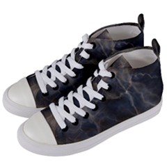 Marble Surface Texture Stone Women s Mid-top Canvas Sneakers