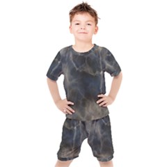 Marble Surface Texture Stone Kids  Tee And Shorts Set by HermanTelo