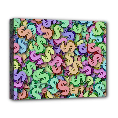 Money Currency Rainbow Deluxe Canvas 20  X 16  (stretched) by HermanTelo