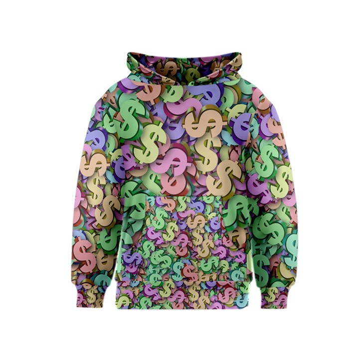 Money Currency Rainbow Kids  Pullover Hoodie