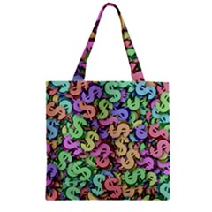 Money Currency Rainbow Zipper Grocery Tote Bag by HermanTelo