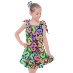 Money Currency Rainbow Kids  Tie Up Tunic Dress by HermanTelo