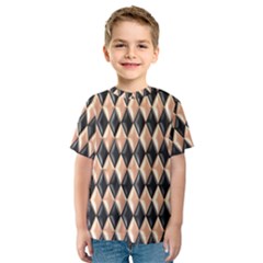 Metallic Diamond Design Black Kids  Sport Mesh Tee