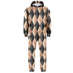 Metallic Diamond Design Black Hooded Jumpsuit (men) 