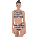 Metallic Diamond Design Black Bandaged Up Bikini Set  View1