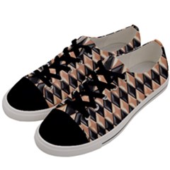 Metallic Diamond Design Black Men s Low Top Canvas Sneakers