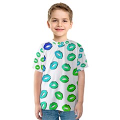 Kiss Mouth Lips Colors Kids  Sport Mesh Tee