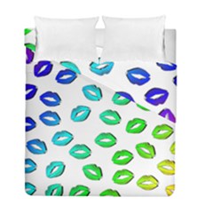 Kiss Mouth Lips Colors Duvet Cover Double Side (full/ Double Size)