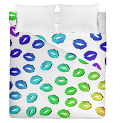 Kiss Mouth Lips Colors Duvet Cover Double Side (queen Size)