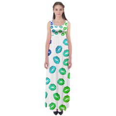 Kiss Mouth Lips Colors Empire Waist Maxi Dress