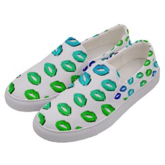 Kiss Mouth Lips Colors Men s Canvas Slip Ons