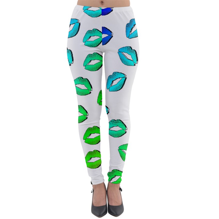 Kiss Mouth Lips Colors Lightweight Velour Leggings